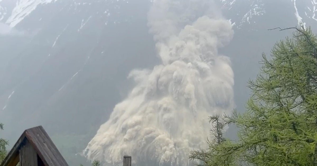 Partial glacier collapse causes landslide that buries 90% of Swiss village