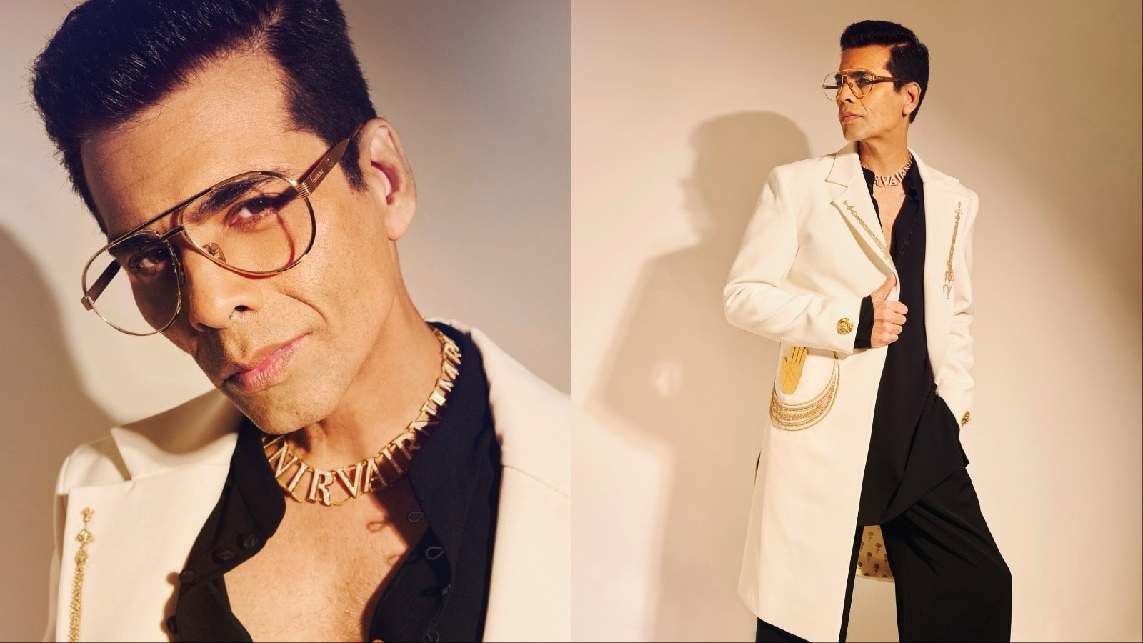 Karan Johar Embraces Maximalism In Masaba Couture, But His Choker Is The Real Star