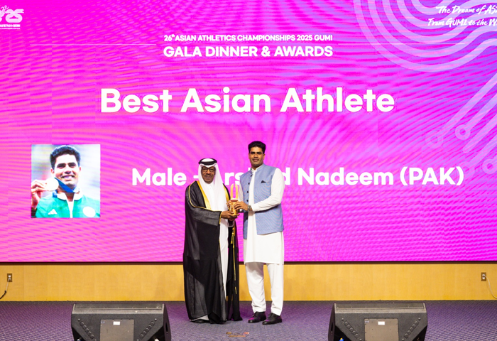 Star Javelin thrower Arshad Nadeem crowned Asia’s best male athlete