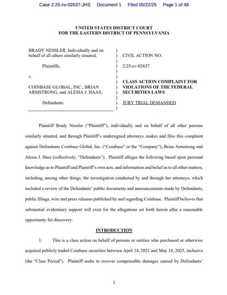 Coinbase Investors File Suit Over Alleged Mishandling of User Data Leak