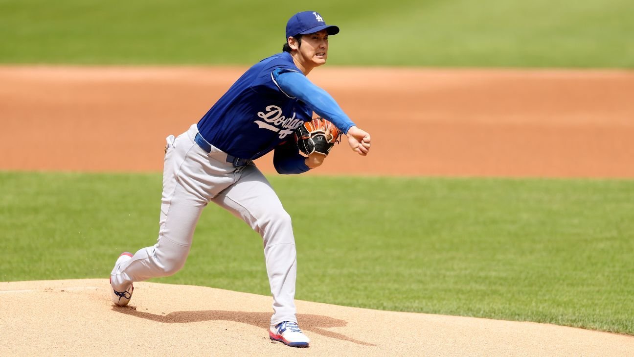 Dodgers' Ohtani throws 22 pitches in first BP in nearly two years