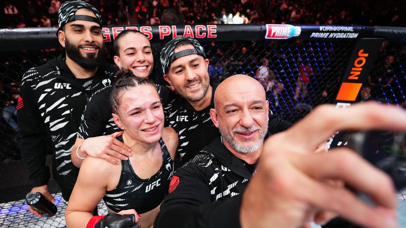 Which former No. 1 fighter from ESPN's Top 25 under 25 list is closest to their first UFC title fight