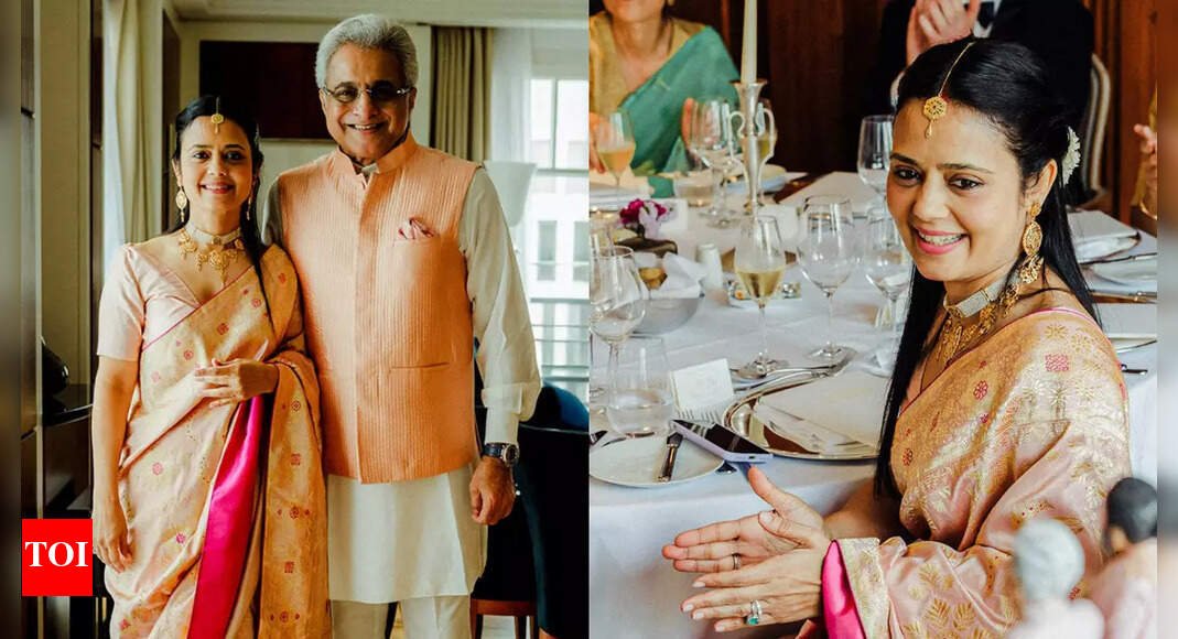 Mahua Moitra marries Pinaki Misra in Berlin wearing a dreamy Varanasi brocade saree