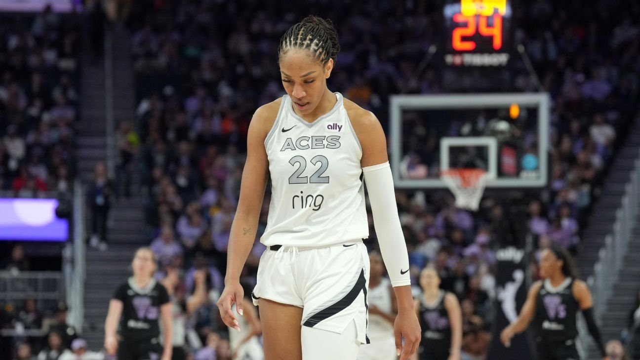 Aces' A'ja Wilson in concussion protocol, won't face Wings