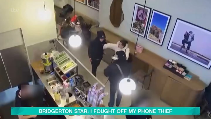 Bridgerton star says fight training for acting roles helped her tackle phone snatcher