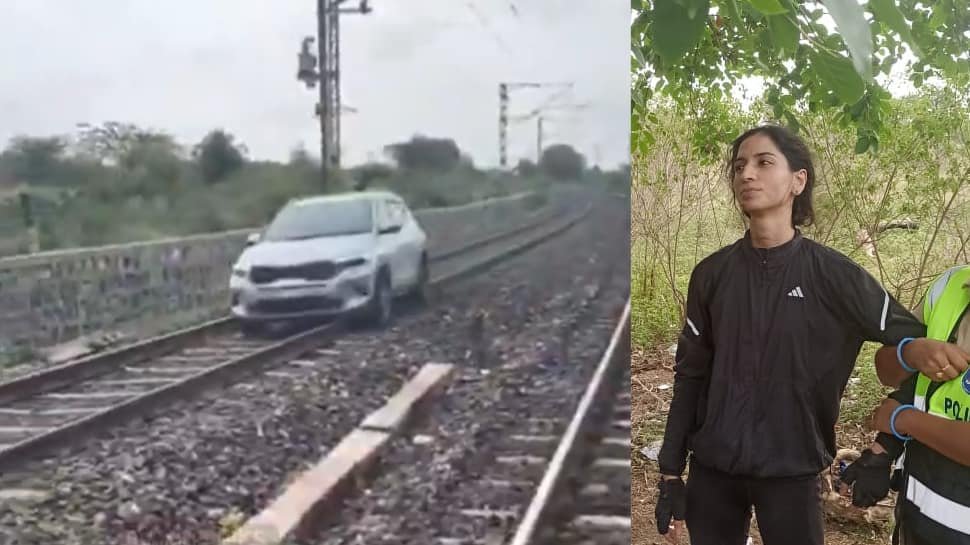 Disaster Averted! Woman Drives 7 Km On Railway Track, Train Forced To Brake Just In Time - Watch VIDEO | Mobility News