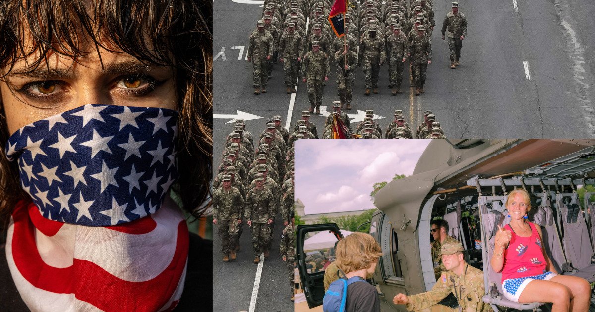 Photos capture Trump’s military parade and nationwide ‘No Kings’ protests in action