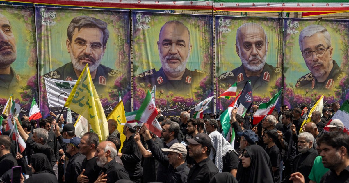 Iran holds funeral for commanders and scientists killed in war with Israel