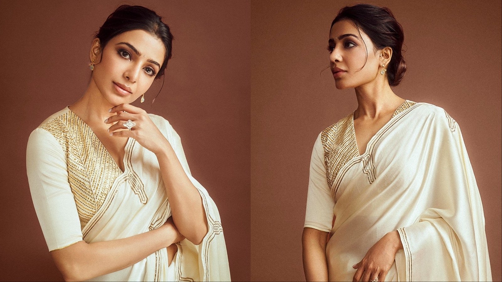 Samantha Ruth Prabhu's Rs 49K Ivory Saree Is Inspired By The Art Deco Movement