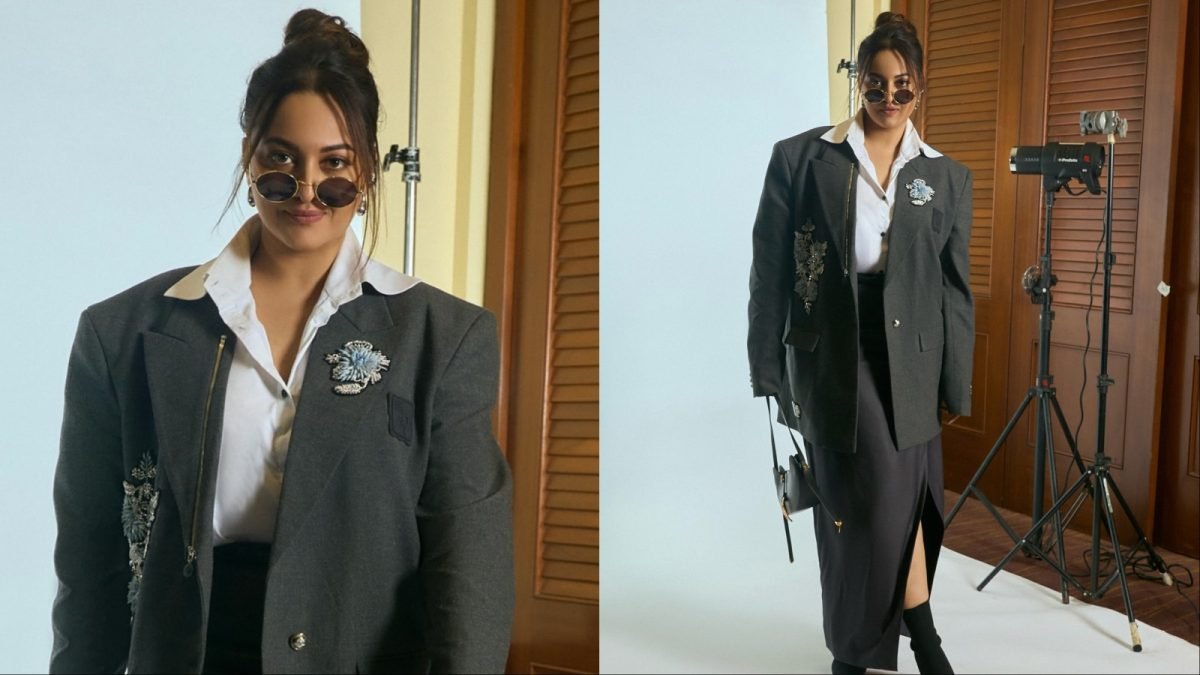 Sonakshi Sinha’s Plays With Boardroom Fashion In An Embellished Blazer And Pencil Skirt | Lifestyle News