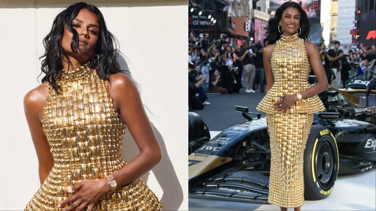 Golden Goddess: Simone Ashley Stuns In Balmain At F1 London Premiere | Lifestyle News