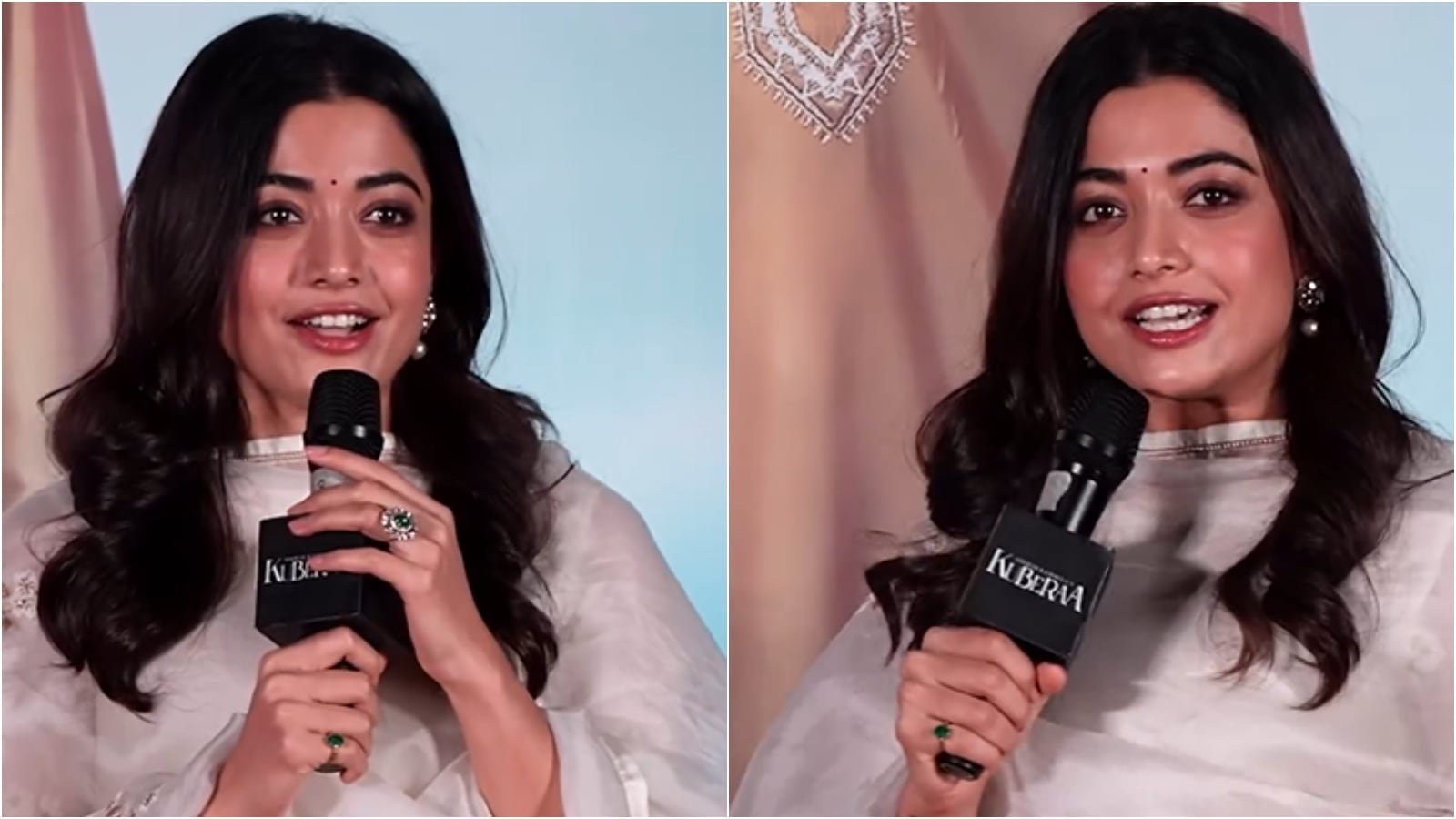 Rashmika Mandanna Steals The Spotlight In A White Sharara At Kuberaa Song Launch