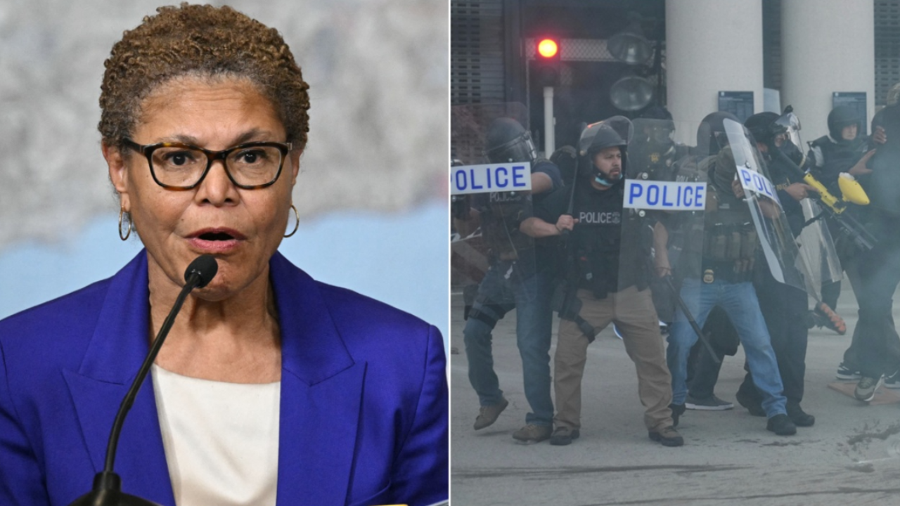 LA mayor blames Trump for starting riots while claiming things are 'peaceful'