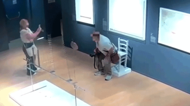 Museum surveillance captures tourist destroying fragile 'Van Gogh' chair