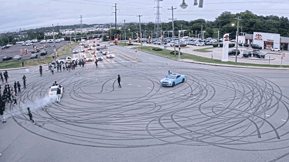 Illegal street takeover in Pennsylvania caught on camera