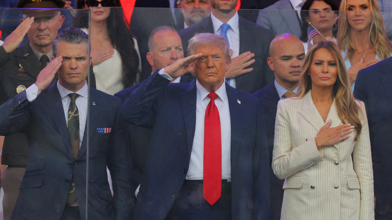 Trump received a flag at the Army's 250th birthday parade on his 79th birthday
