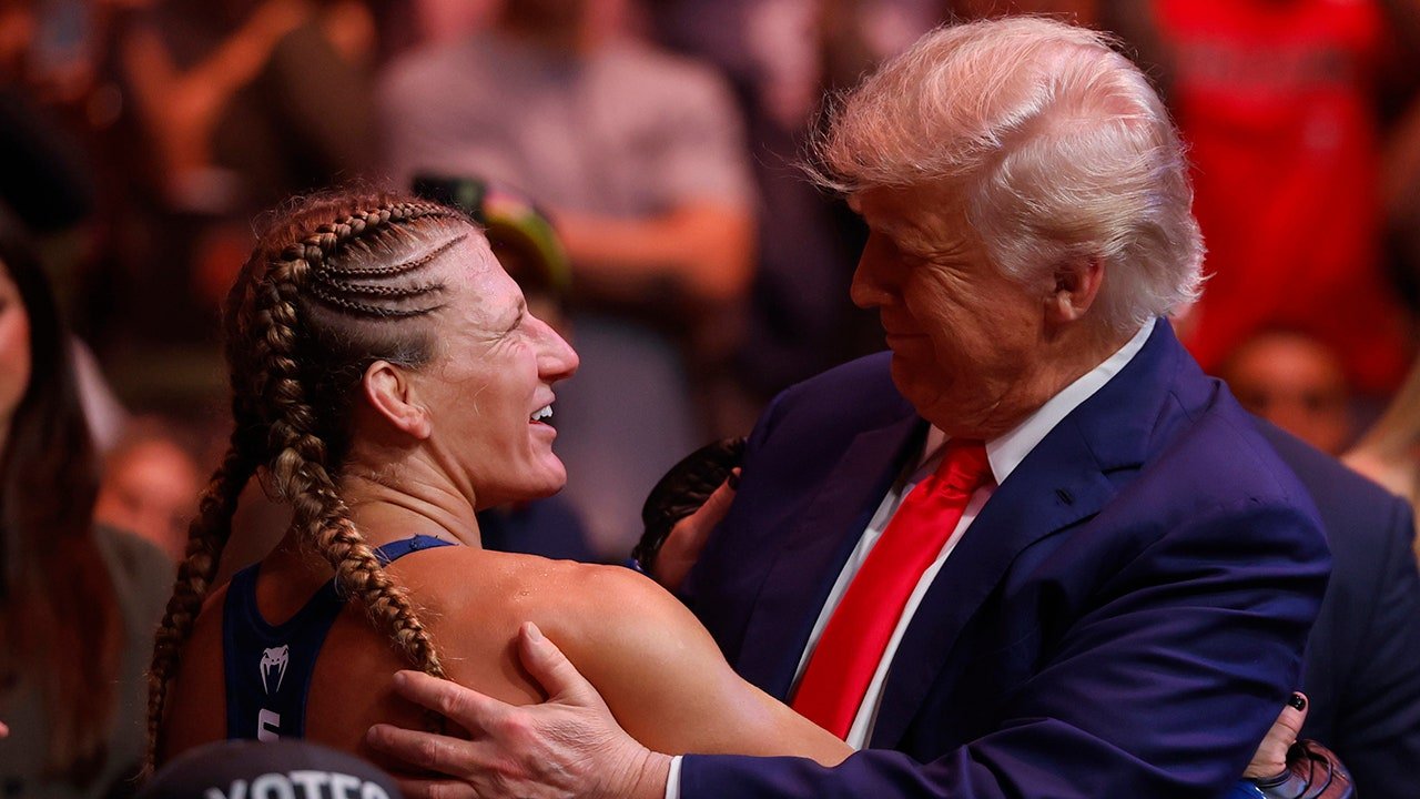 UFC star Kayla Harrison celebrates title with Trump