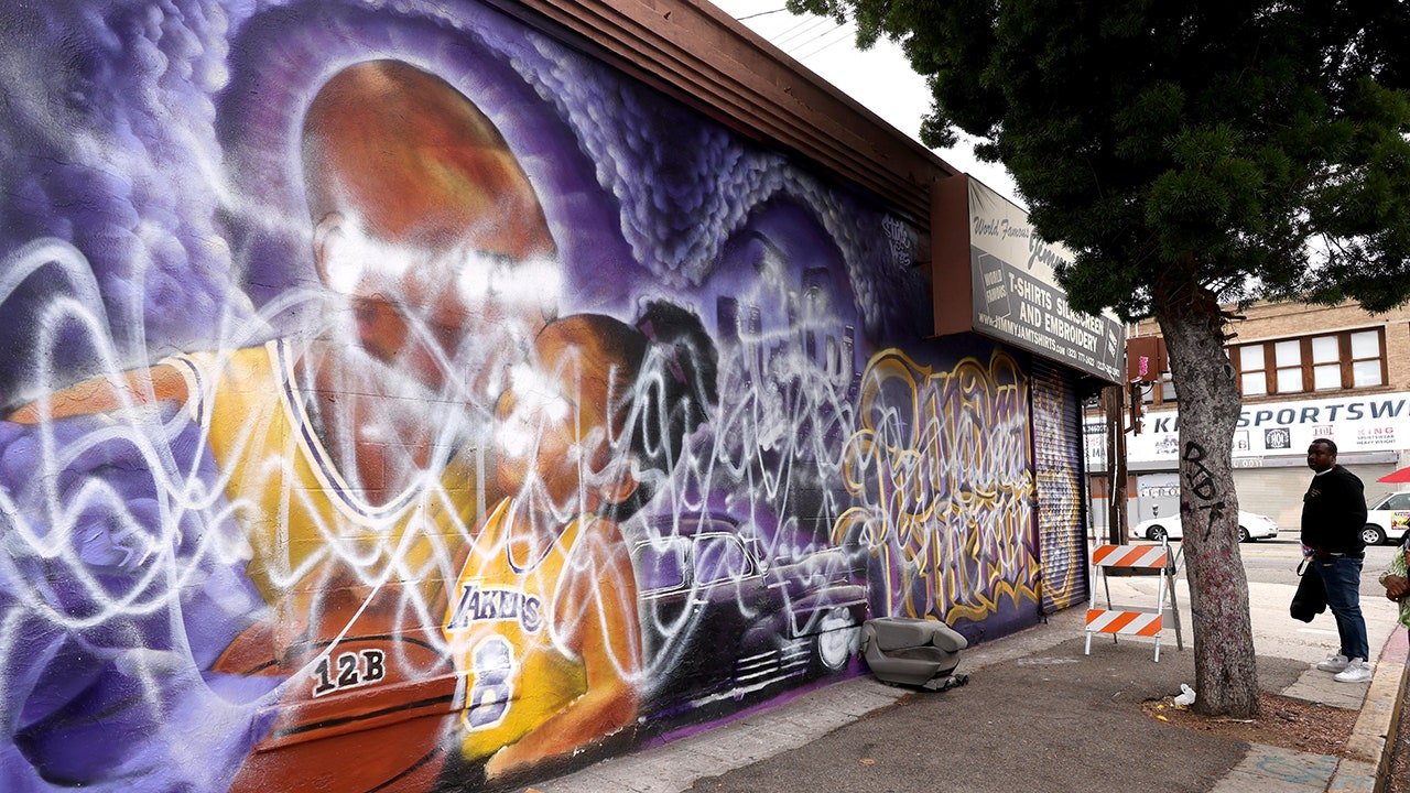 Kobe Bryant mural defaced days before LA riots pop off
