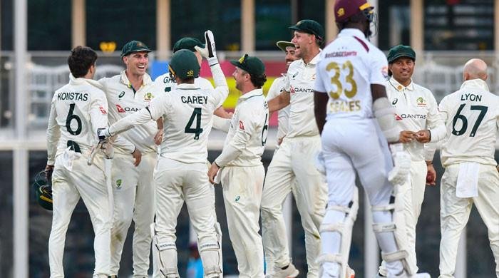 Australia win first Test as West Indies batting order collapses