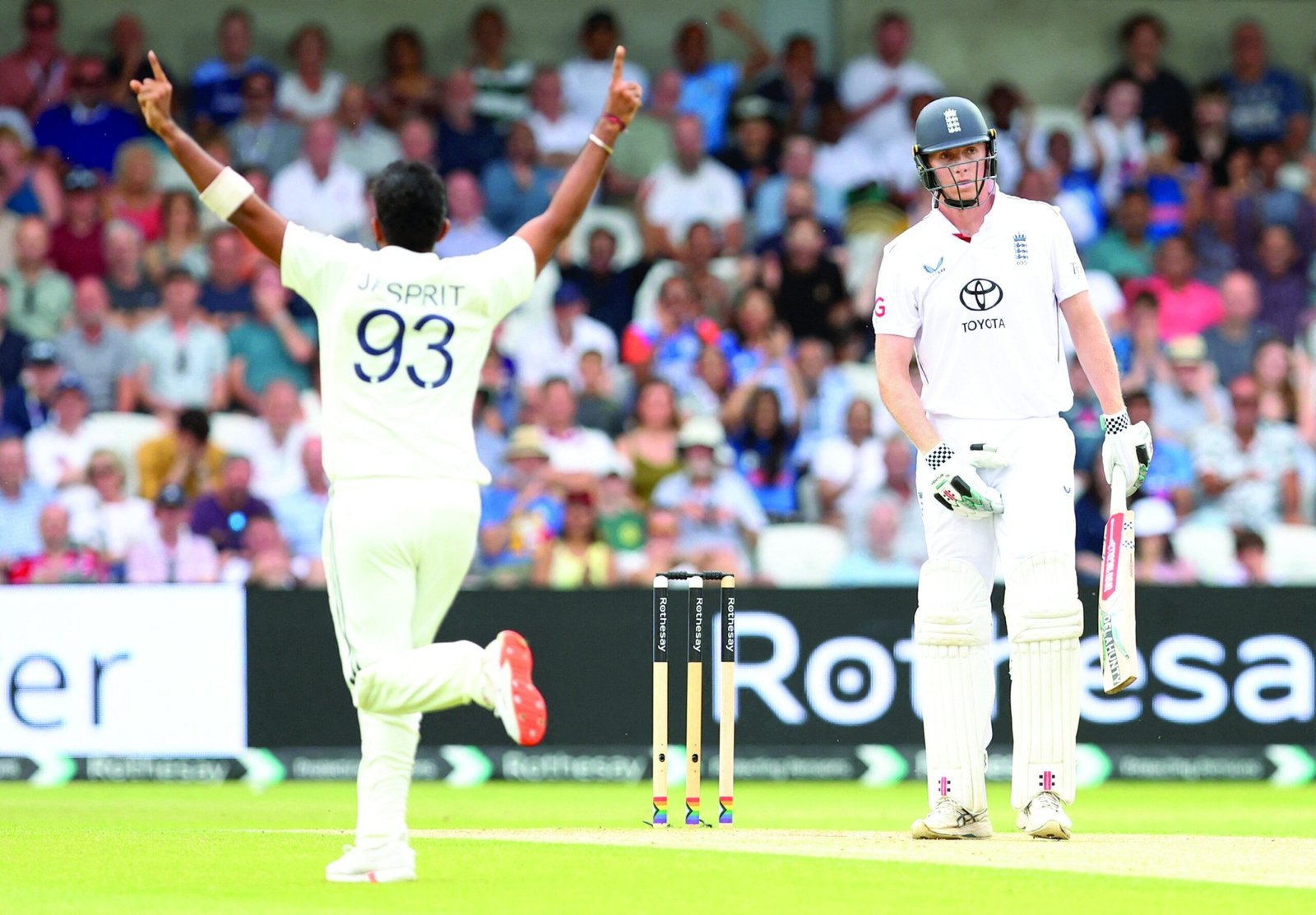 Bumrah strikes but Duckett and Pope hold firm