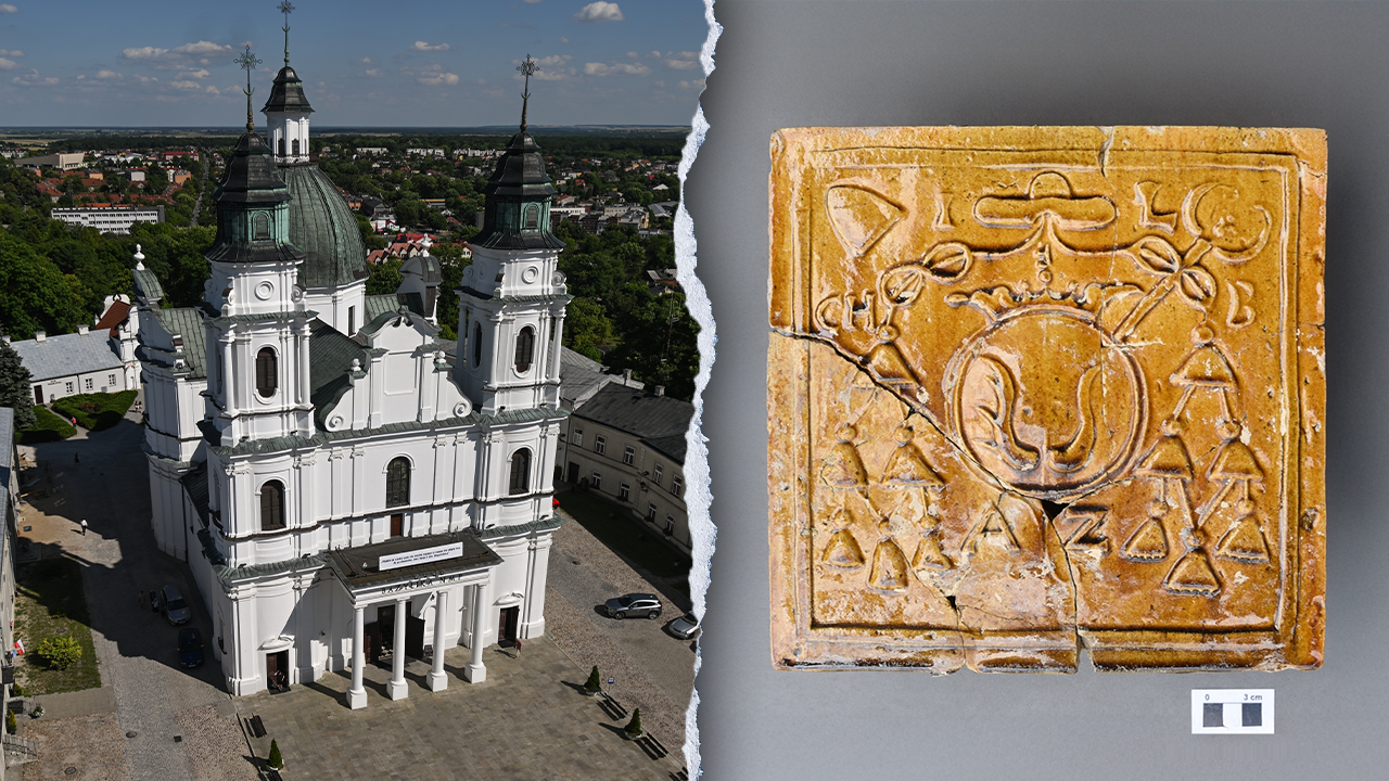Rare 18th century heraldic tiles discovered beneath Polish monastery in Chełm
