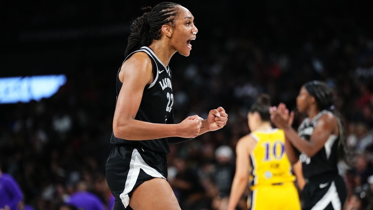 Aces star A'ja Wilson exits loss to Sparks with head injury