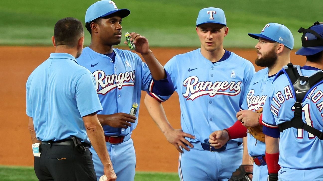 Pickle juice helps Rangers' Rocker hold on to scoreless start