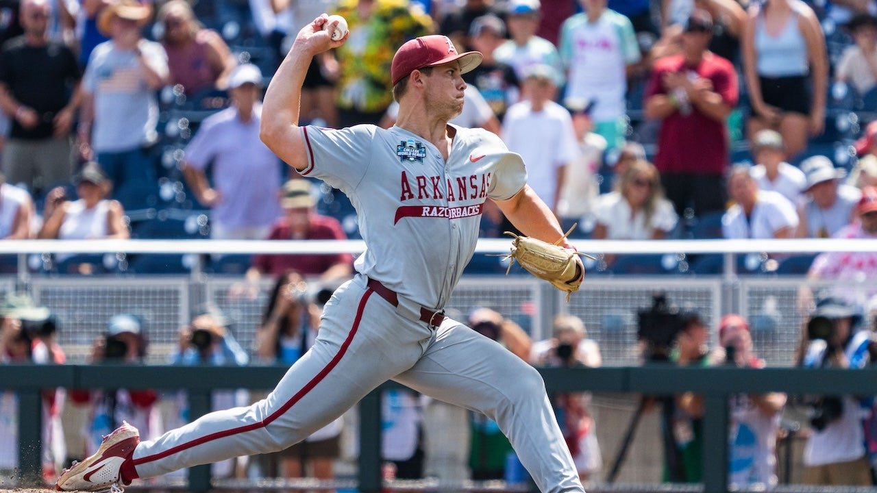 Arkansas star throws first College World Series no-hitter in 65 years
