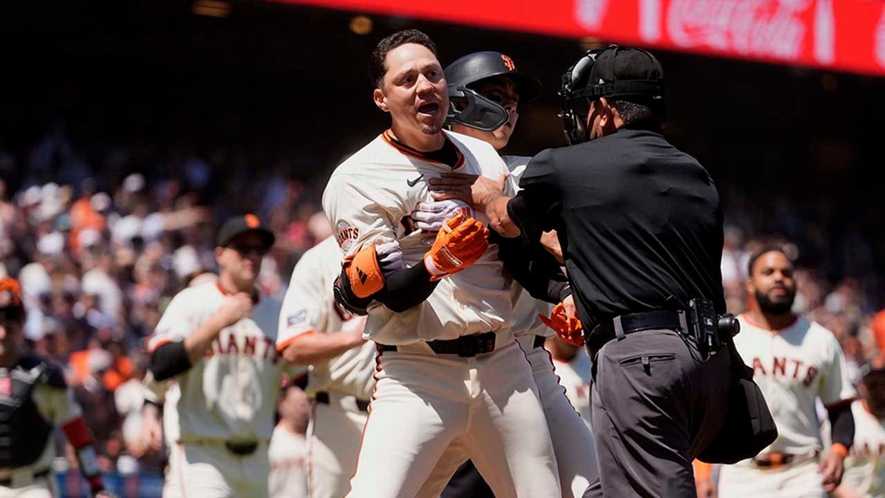 Benches empty as tensions flare in Marlins' sweep of Giants