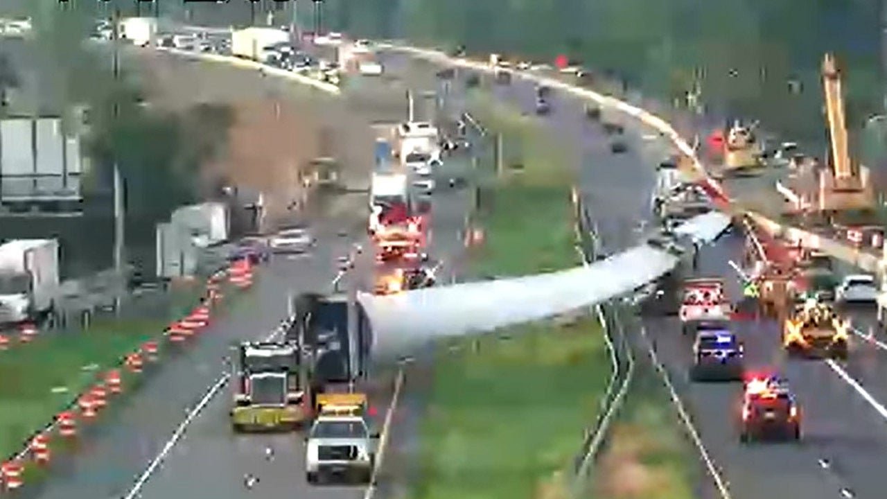 One person hospitalized after renewable energy component causes multi-lane closure on I-70