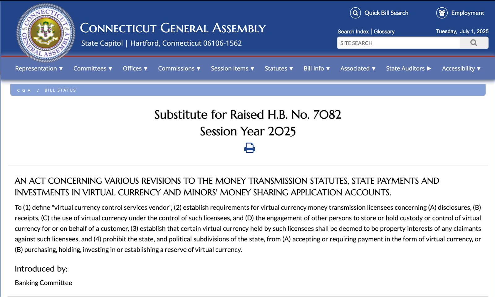 Connecticut Goes Anti-Crypto as Governor Lamont Signs Bill Banning State Digital Asset Investments