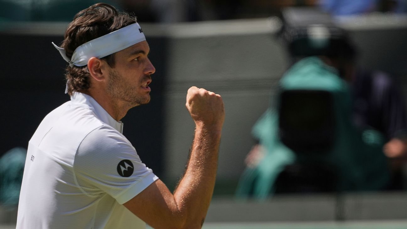 Taylor Fritz wins in 4 sets to reach 1st Wimbledon semifinal