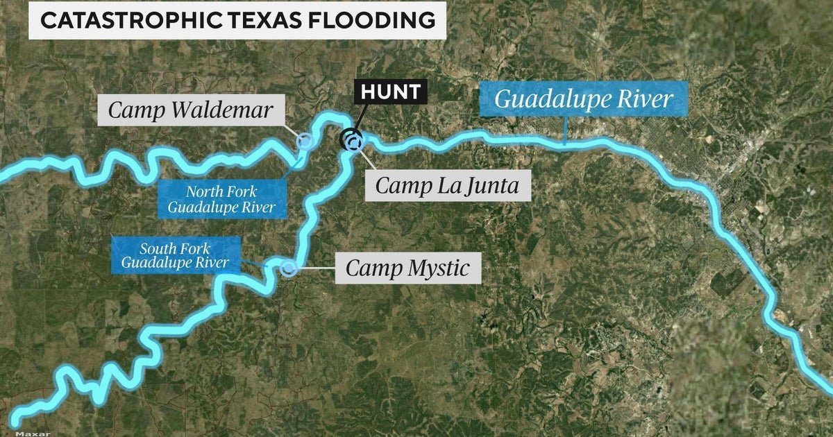 Maps show where devastating flash flooding hit Texas, including Camp Mystic