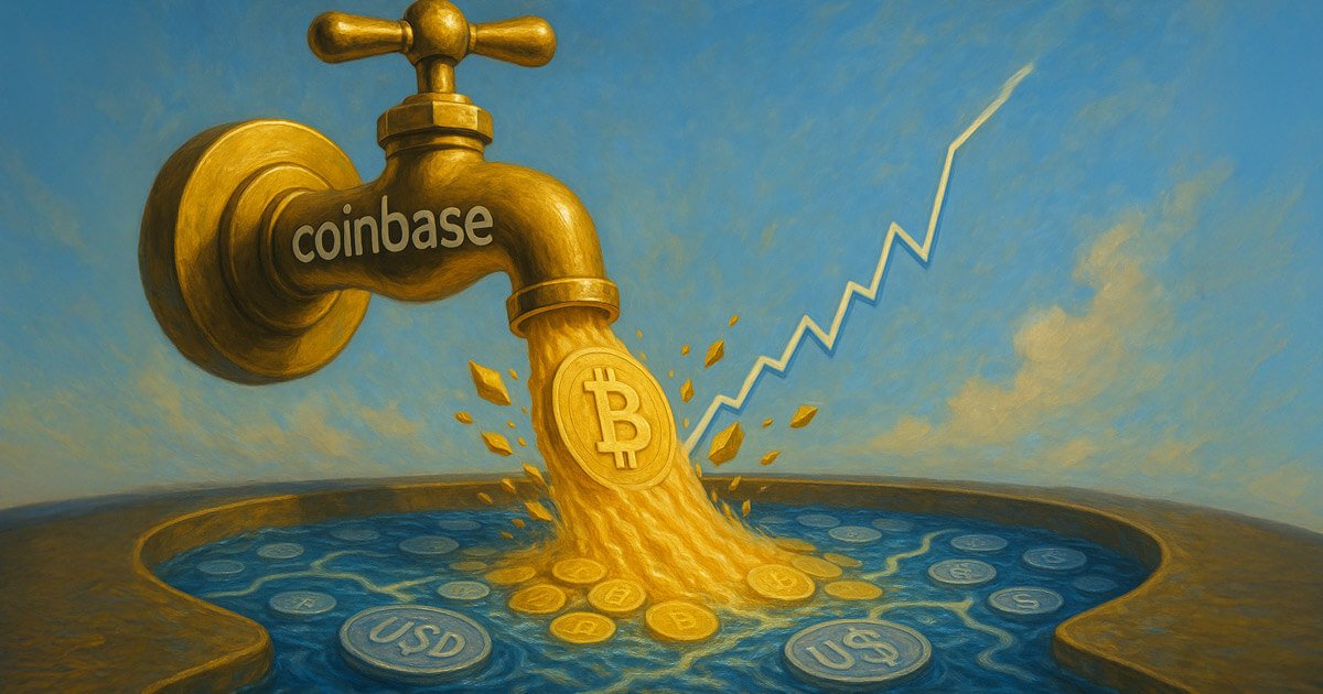 Coinbase held the majority of USD trading volume as BTC spiked to $122k